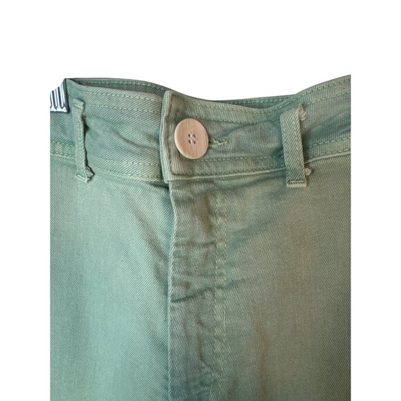 Zara Size 4 Cropped High Rise Wide-Leg Jeans Mint Green - Picture 5 of 12